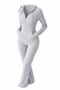 Ribbed Knit Hooded Lounge Jumpsuit