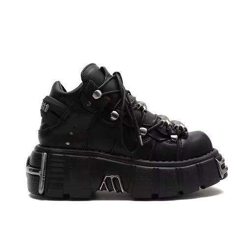 Black Platform Combat Boots