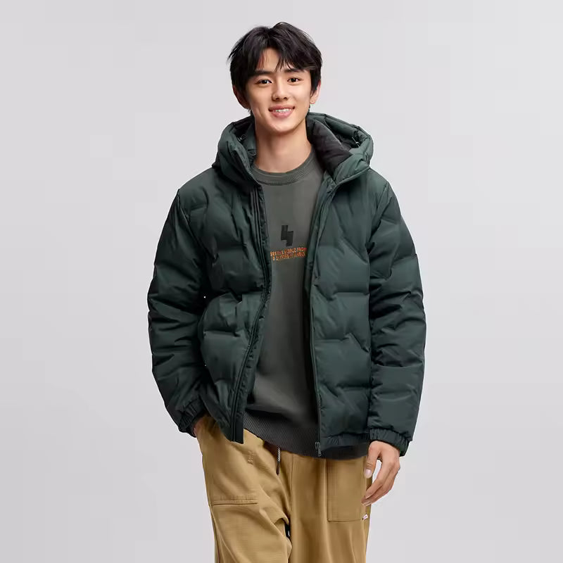 Hooded Taupe Puffer Jacket