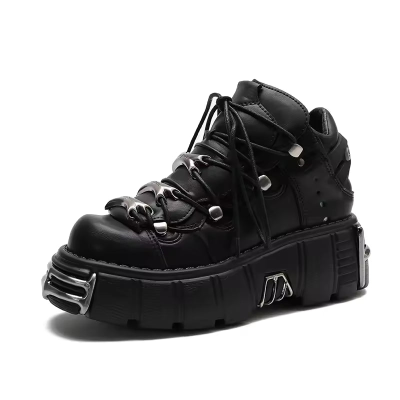 Black Platform Combat Boots