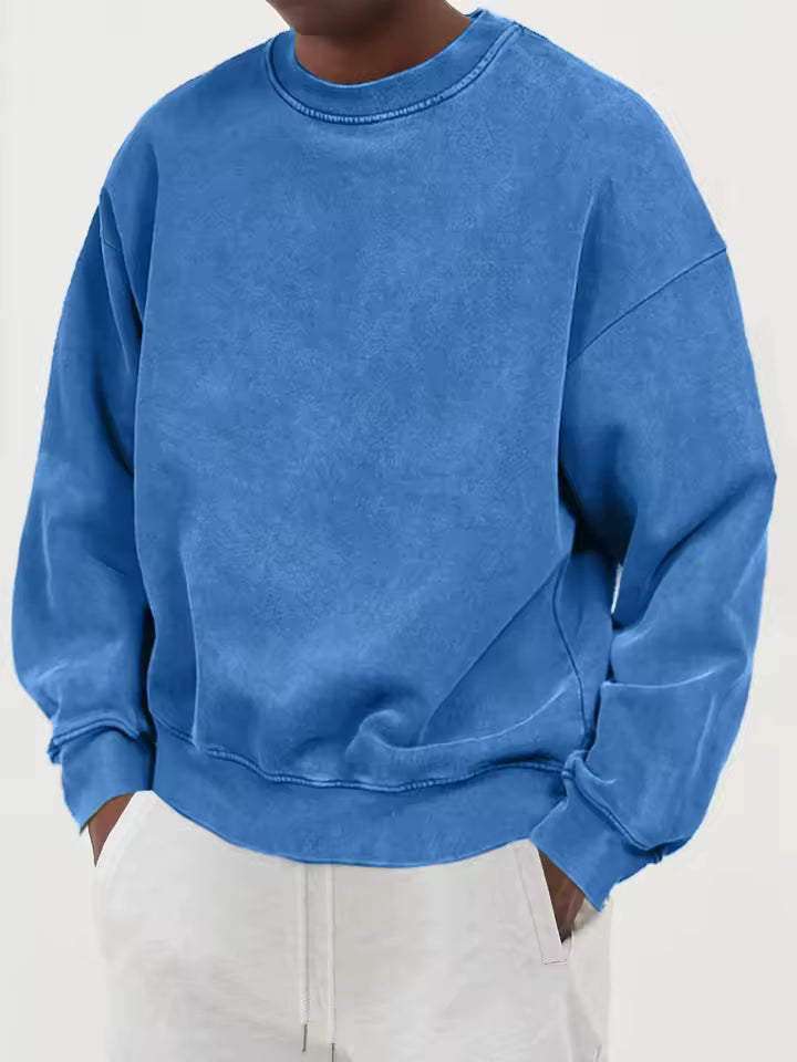 Oversized Washed Crewneck Pullover