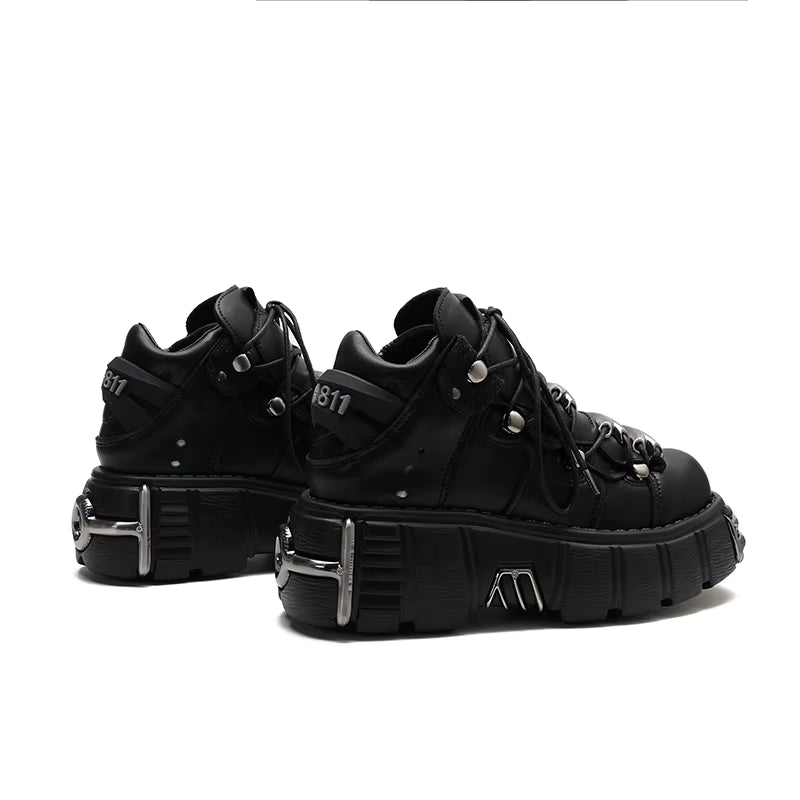 Black Platform Combat Boots