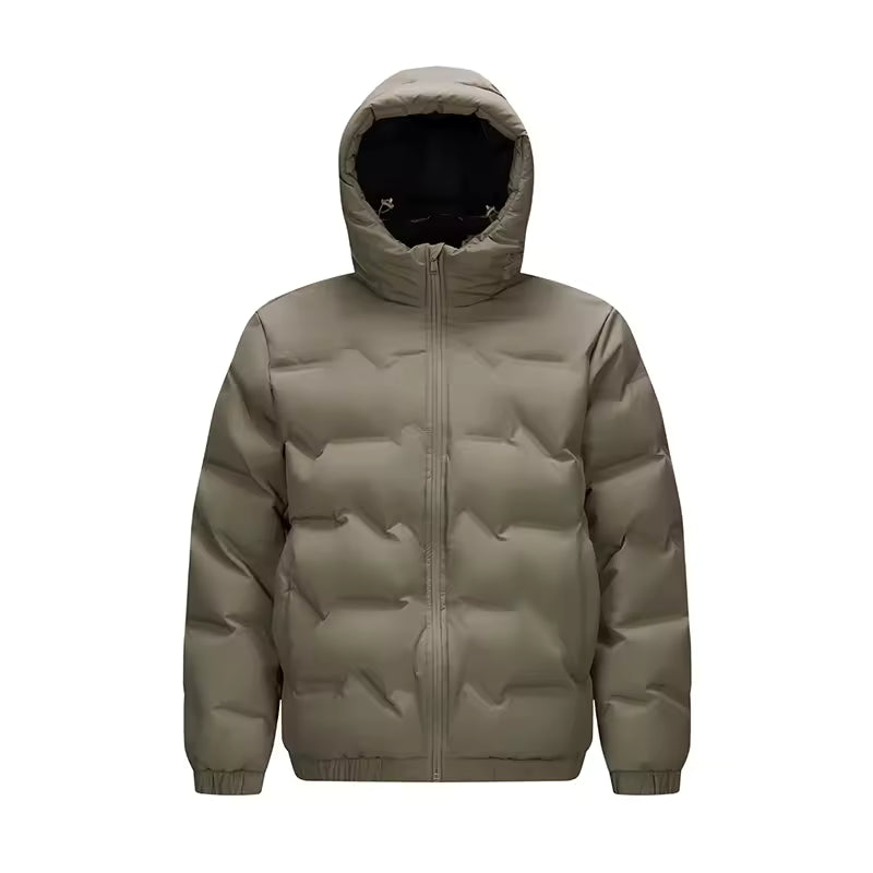 Hooded Taupe Puffer Jacket